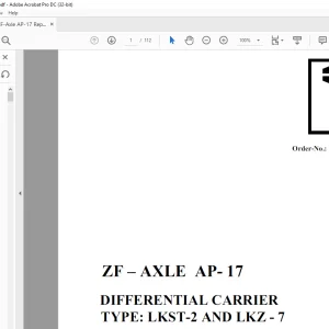 ZF AXLE AP 17 DIFFERENTIAL CARRIER LKST-2 & LKZ-7 Repair Manual 5871209002E - PDF DOWNLOAD