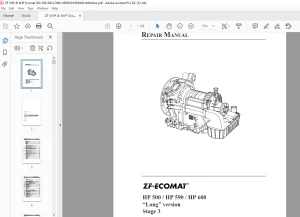 ZF-ECOMAT HP 500 HP 590 HP 600 Long Version Stage 3 Repair Manual 4139751621a - PDF DOWNLOAD