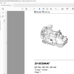 ZF-ECOMAT HP 500 HP 590 HP 600 Long Version Stage 3 Repair Manual 4139751621a - PDF DOWNLOAD