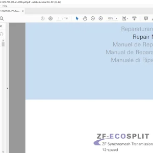 ZF-Ecosplit Synchromesh Transmission 12-speed Repair Manual 1325751101 - PDF DOWNLOAD