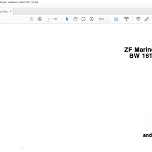 ZF Marine Gears BW 161 Series Operation & Maintenance Manual - PDF DOWNLOAD