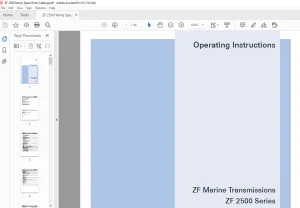 ZF Marine Transmissions ZF 2500 Series Operating Instructions Manual 3082758103e - PDF DOWNLOAD