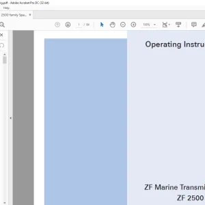 ZF Marine Transmissions ZF 2500 Series Operating Instructions Manual 3082758103e - PDF DOWNLOAD