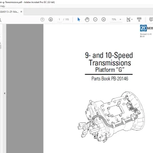 ZF Meritor 9- & 10-Speed Transmissions Platform “G” Parts Book Manual PB-20146 - PDF DOWNLOAD