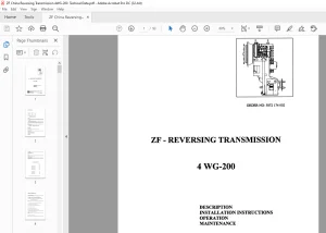 ZF Reversing Transmission 4WG-200 Operation & Maintenance Manual - PDF DOWNLOAD