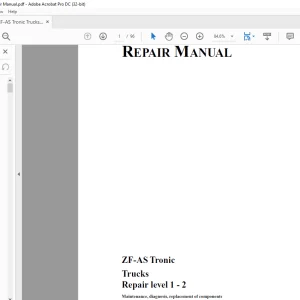 ZF Transmission ZF-AS Tronic Trucks Repair Level 1-2 Repair Manual 1327751101a - PDF DOWNLOAD