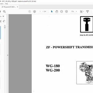 ZF WG-180 WG-200 Powershift Transmission Workshop Manual - PDF DOWNLOAD