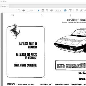 1981-1982 Ferrari Mondial 8 Spare Parts Catalogue Manual - PDF DOWNLOAD
