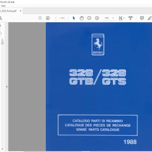 1988 Ferrari 328 GTB 328 GTS Spare Parts Catalogue Manual - PDF DOWNLOAD