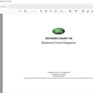 2003 Land Rover 316 DEFENDER 2002MY ON Electrical Circuit Schematic Manual - PDF DOWNLOAD