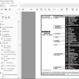 2005 Nissan MURANO 250 SERIES Service Manual - PDF DOWNLOAD