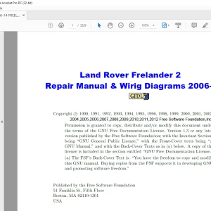 2006-2010 Land Rover Freelander 2  Repair Manual & Wiring Diagram Manual - PDF DOWNLOAD