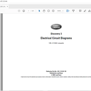 2006 Land Rover L319 LR3 LHD Discovery 3 Electrical Circuit Diagrams Manual - PDF DOWNLOAD