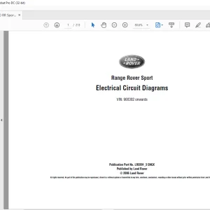 2006 Land Rover L320 Range Rover Sport Electrical Circuit Diagrams Manual - PDF DOWNLOAD