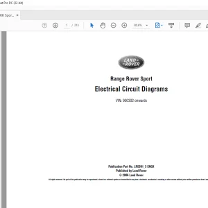 2006 Land Rover L320 Range Rover Sport Electrical Circuit Diagrams Manual  - PDF DOWNLOAD