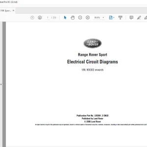 2006 Land Rover L320 Range Rover Sport LHD Electrical Circuit Diagrams Manual - PDF DOWNLOAD