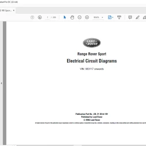 2006 Land Rover L320 Range Rover Sport LHD Electrical Circuit Diagrams Manual - PDF DOWNLOAD