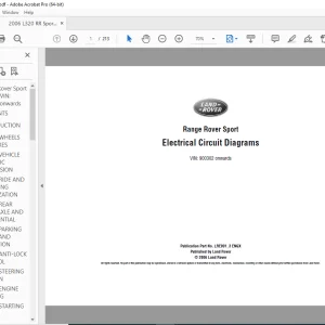 2006 Land Rover L320 Range Rover Sport LHD Electrical Circuit Diagrams Manual - PDF DOWNLOAD