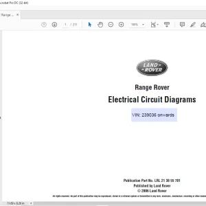 2006 Land Rover L322 Range Rover LHD Electrical Circuit Diagrams Manual  - PDF DOWNLOAD
