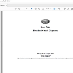 2006 Land Rover L322 Range Rover LHD Electrical Wiring Diagrams Manual - PDF DOWNLOAD