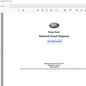 2006 Land Rover L322 Range Rover LHD Electrical Wiring Diagrams Manual  - PDF DOWLOAD