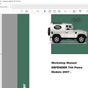 2007 Land Rover Defender TD4 Puma Workshop Manual - PDF DOWNLOAD