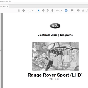 2008 Land Rover L320 Range Rover Sport (LHD) Electrical Wiring Diagrams Manual - PDF DOWNLOAD