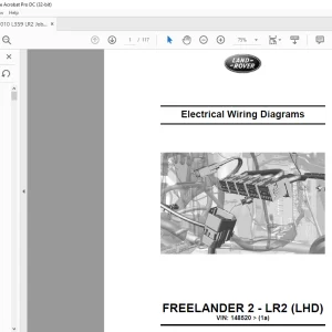 2009 Land Rover L359 LR2 FREELANDER 2 - LR2 (LHD) Electrical Wiring Diagrams Manual  - PDF DOWLOAD