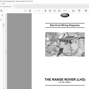 2013 Land Rover RANGE ROVER (LHD)L405 Electrical Wiring Diagrams Manual - PDF DOWNLOAD