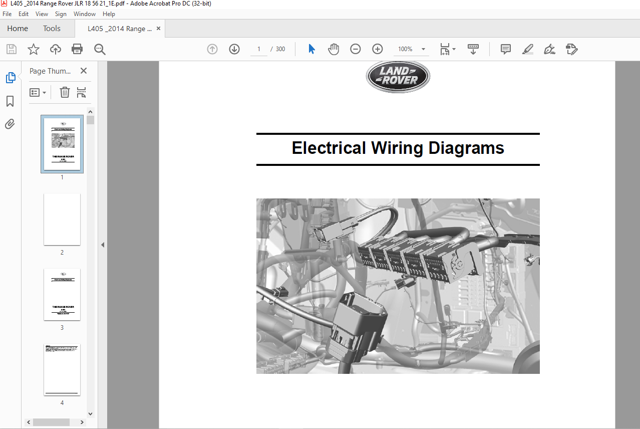 2014 Land Rover RANGE ROVER (LHD)L405 Electrical Wiring Diagrams Manual