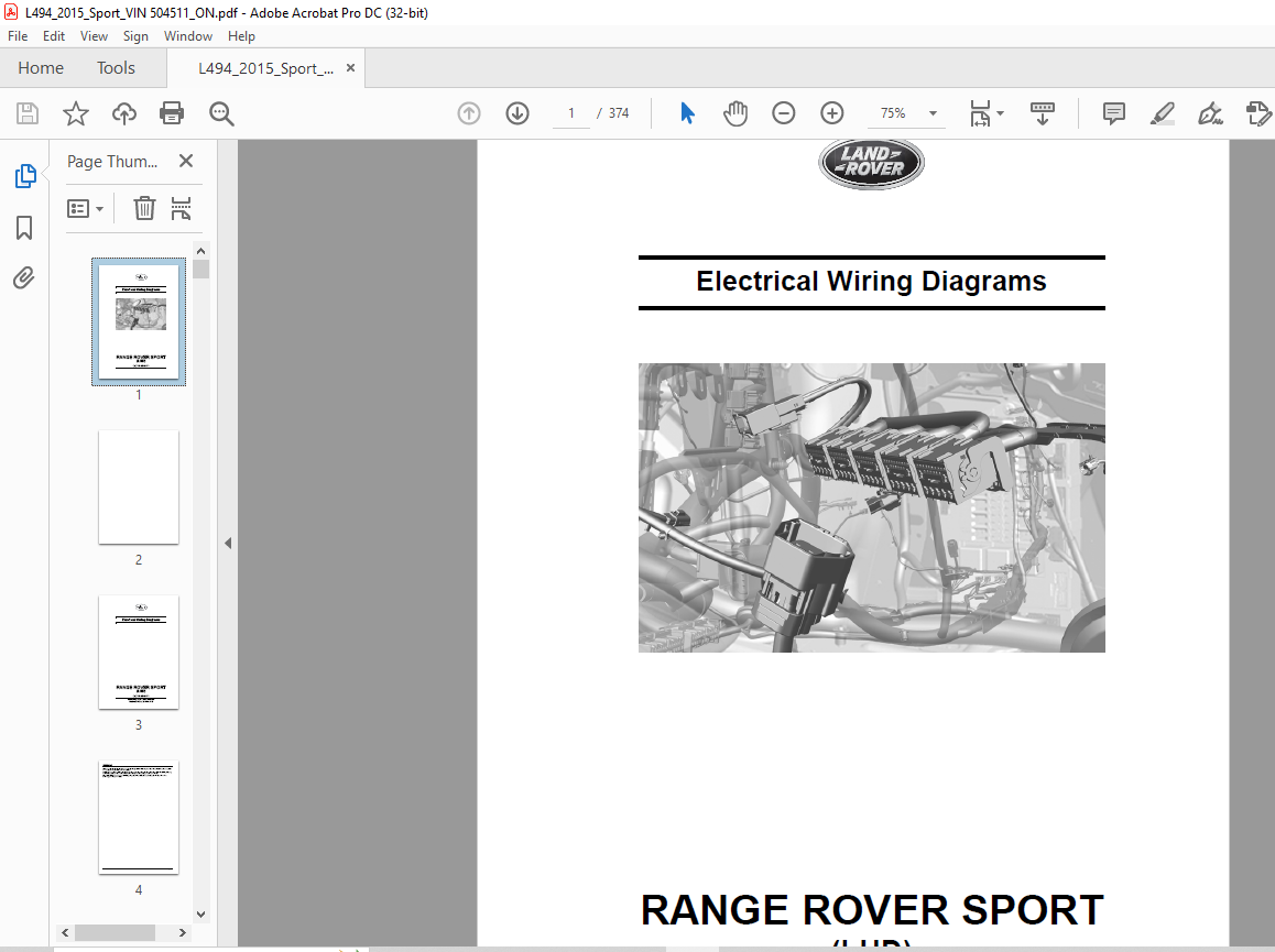 2014 Land Rover L494 Range Rover Sport Lhd Electrical Wiring Diagrams Manual Pdf Download