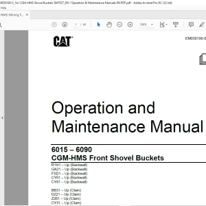 CAT 6015 – 6090 CGM-HMS Front Shovel Buckets Operation and Maintenance Manual - PDF DOWNLOAD