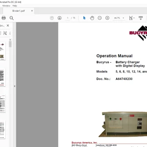 CAT Bucyrus 5 6 8 10 12 14 & 16 Operation Manual A6474X230 - PDF DOWNLOAD