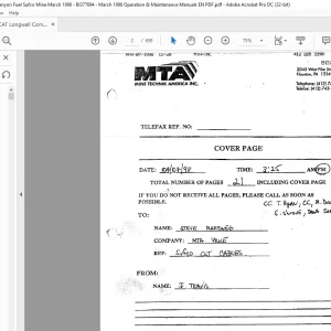 CAT Bucyrus CANYON FUEL LONGWALL CONVEYING MINING SYSTEM Operation & Maintenance Manual (BI377694) - PDF DOWNLOAD