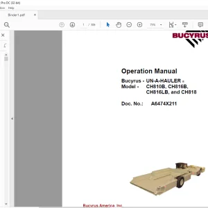 CAT Bucyrus CH810B, CH816B, CH816LB & CH818 Operation Manual - PDF DOWNLOAD