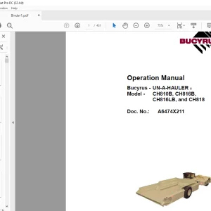 CAT Bucyrus CH810B CH816B CH816LB & CH818 Operation Manual A6474X211 - PDF DOWNLOAD