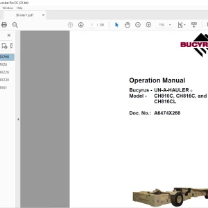CAT Bucyrus CH810C, CH816C, & CH816CL Operation Manual A6474X268 - PDF DOWNLOAD