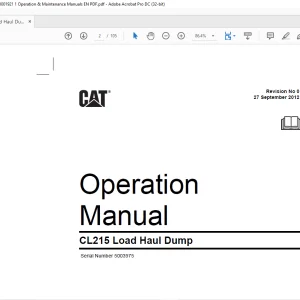CAT Bucyrus CL215 Load Haul Dump Operation Manual SN 5003975 - PDF DOWNLOAD