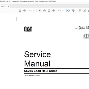 CAT Bucyrus CL215 Load Haul Dump Service Manual SN:5003974 - PDF DOWNLOAD