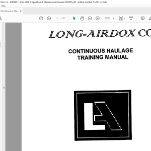 CAT Bucyrus Continuous Haulage Long-Air Dox Co - BI000837 Technical Manuals EN - PDF  DOWNLOAD