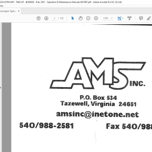 CAT Bucyrus Conveyor System 48 X 26'-0 TAKE UP Parts & Operation Manual BI380936 - PDF Download