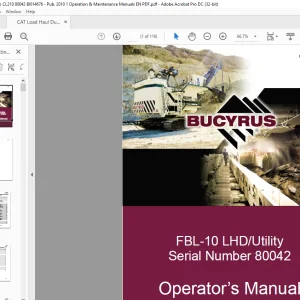 CAT Bucyrus FBL-10 LHD Utility Operator’s Manual SN 80042 - PDF DOWNLOAD