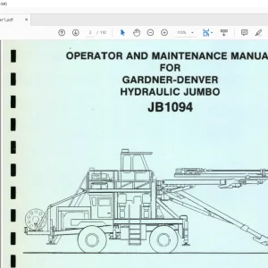 CAT Bucyrus GARDNER DENVER HYDRAULIC JUMBO JB1094 OPERATOR AND MAINTENANCE MANUAL BI008888 - PDF DOWNLOAD