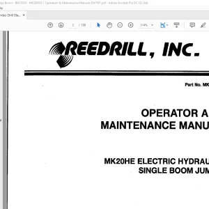 CAT Bucyrus MK20HE ELECTRIC HYDRAULIC SINGLE BOOM JUMBO OPERATOR AND MAINTENANCE MANUAL BI615929 - PDF DOWNLOAD