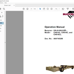 CAT Bucyrus Super Service Operation Manual A6474X233 - PDF DOWNLOAD
