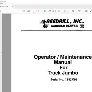 CAT Bucyrus Truck Jumbo Operator & Maintenance Manual SN:1Z92M99 - PDF DOWNLOAD