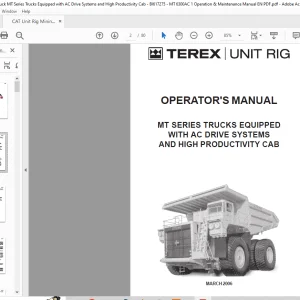 CAT Bucyrus Unit Rig MT Series Trucks Equipped with AC Drive Systems & High Productivity Cab Operation Manual BI617275 - PDF DOWNLOAD