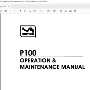 CAT Bucyrus Unit Rig Mining Truck P100 Operation & Maintenance Manual BI007311 - PDF DOWNLOAD
