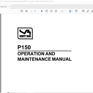 CAT Bucyrus Unit Rig Mining Truck P150 Operation & Maintenance Manual BI007312 - PDF DOWNLOAD