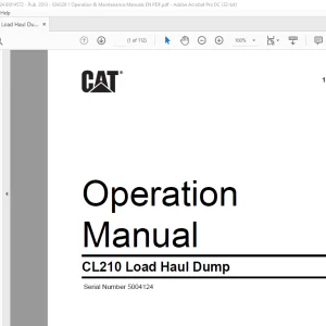 CAT CL210 Load Haul Dump Operation Manual BI014572  - PDF DOWNLOAD